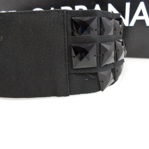 NEW$550 Dolce & Gabbana Grosgrain Embellished Studs Wide Waist Belt 38, XS 2 - Picture 7 of 10